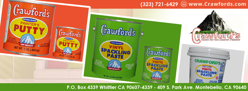 Cleanliness is next to Godliness with Crawford's Spackle and Putty!  Only at www.Crawfords.com